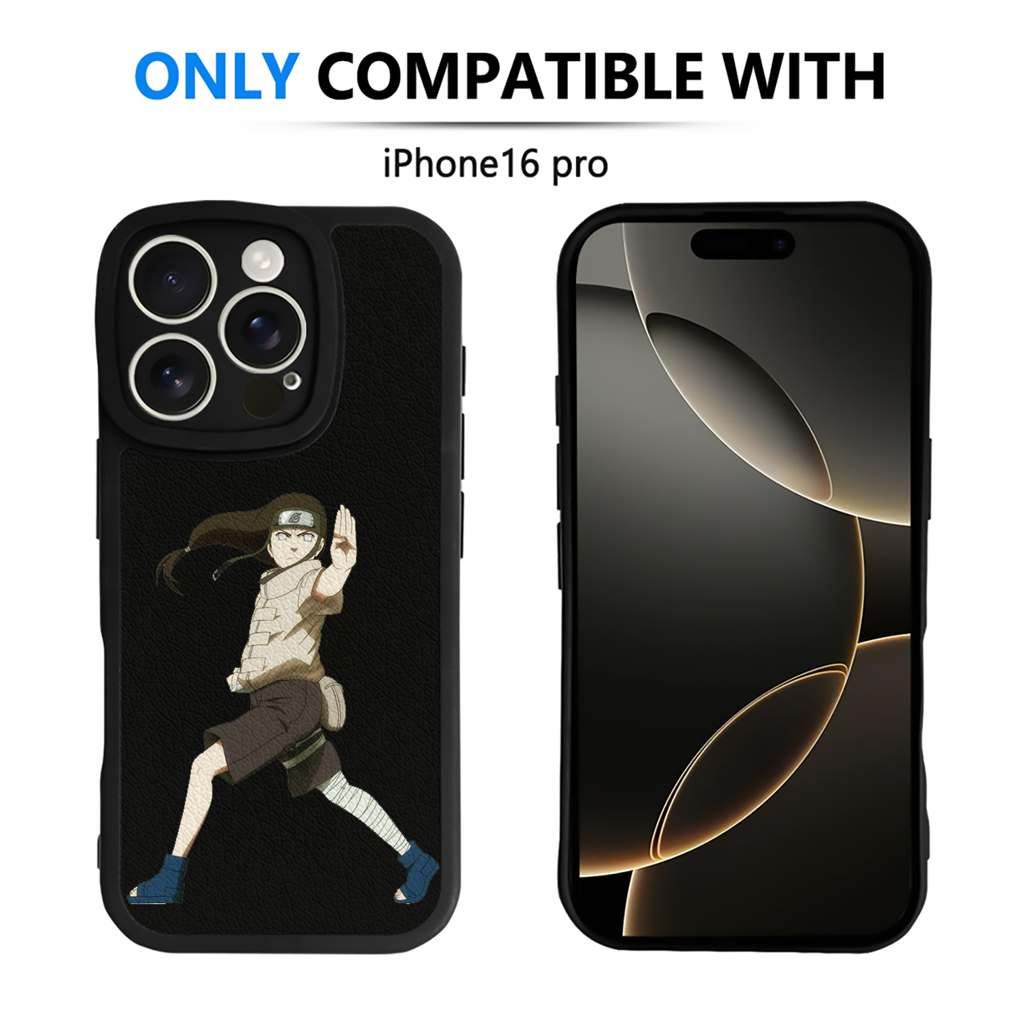 （画像用） NARUTO -ナルト- 日向ネジ Hyūga Neji 【iPhone 16シリーズ対応】シリコンスマホケース（レザー調） 材質：シリコン